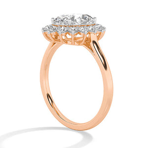 Round Lab-Grown Diamond Ring in 18K rose gold, side view