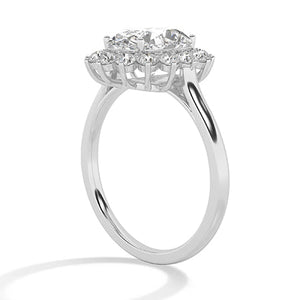 Round Lab-Grown Diamond Ring in 18K white gold, side view