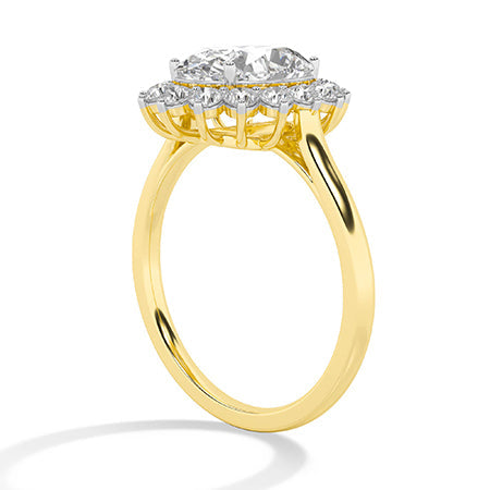 Round LG Diamond Ring in Yellow Gold - Binson Diamonds Antwerp