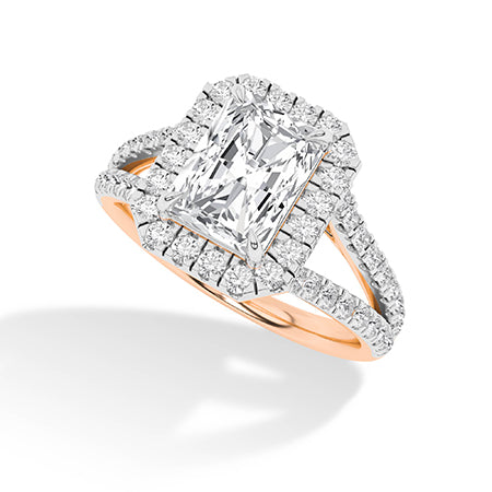 Radiant LG Diamond Ring in Rose Gold - Binson Diamonds Antwerp