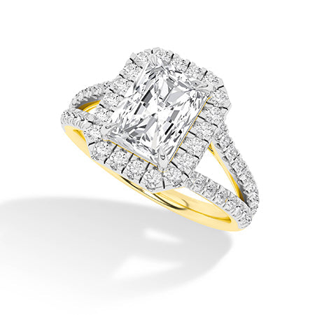 Radiant LG Diamond Ring in Rose Gold - Binson Diamonds Antwerp