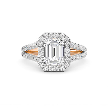 Radiant LG Diamond Ring in Rose Gold - Binson Diamonds Antwerp