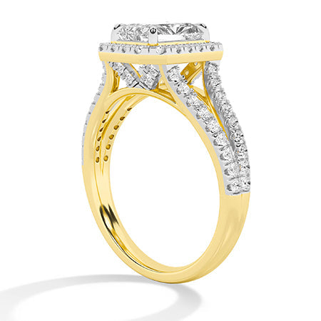 Radiant LG Diamond Ring in Rose Gold - Binson Diamonds Antwerp