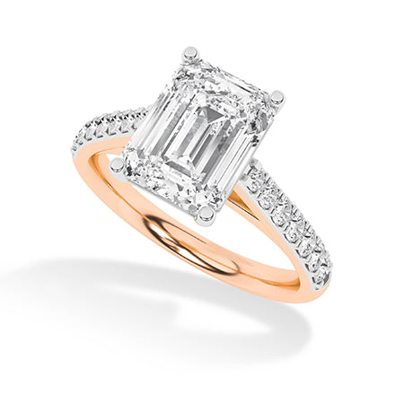Emerald LG Diamond Ring in Yellow Gold - Binson Diamonds Antwerp