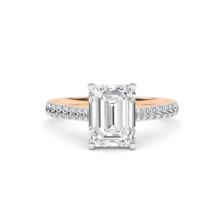 Emerald LG Diamond Ring in Yellow Gold - Binson Diamonds Antwerp