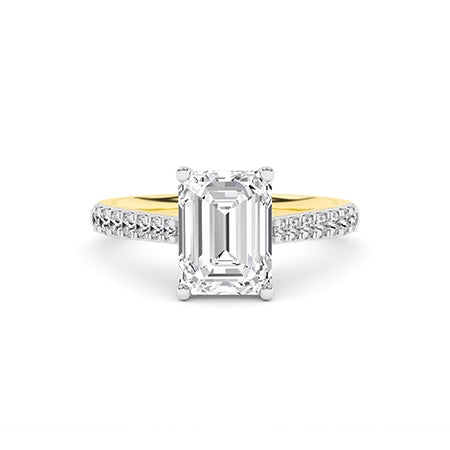 Emerald LG Diamond Ring in Yellow Gold - Binson Diamonds Antwerp