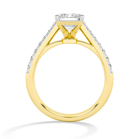 Emerald LG Diamond Ring in Yellow Gold - Binson Diamonds Antwerp