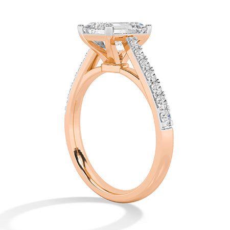 Emerald LG Diamond Ring in Yellow Gold - Binson Diamonds Antwerp