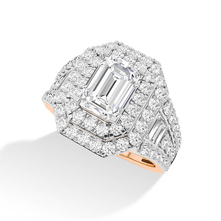 Emerald LG Diamond Ring in White Gold - Binson Diamonds Antwerp