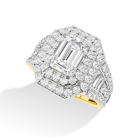 Emerald LG Diamond Ring in White Gold - Binson Diamonds Antwerp