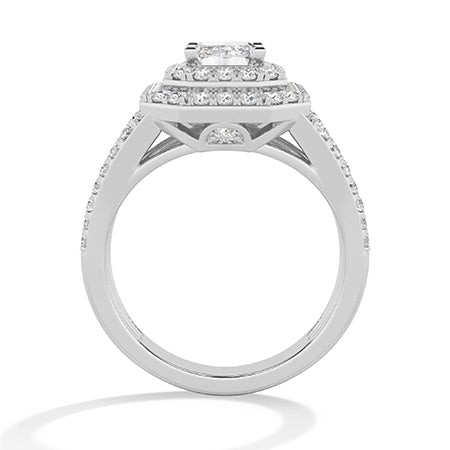 Emerald LG Diamond Ring in White Gold - Binson Diamonds Antwerp
