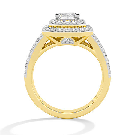 Emerald LG Diamond Ring in White Gold - Binson Diamonds Antwerp