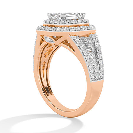 Emerald LG Diamond Ring in White Gold - Binson Diamonds Antwerp