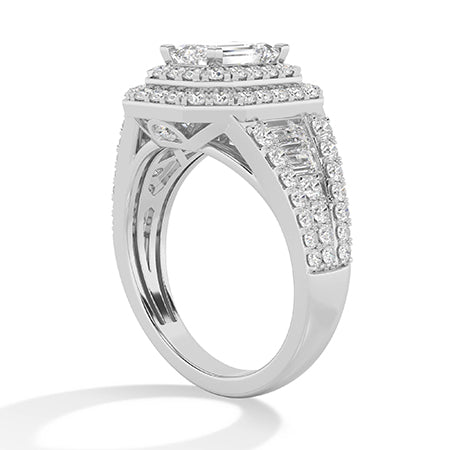Emerald LG Diamond Ring in White Gold - Binson Diamonds Antwerp