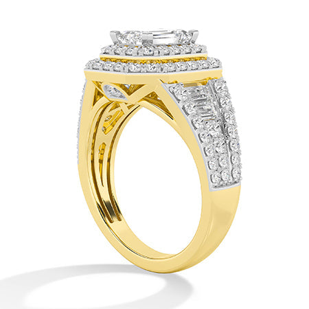 Emerald LG Diamond Ring in White Gold - Binson Diamonds Antwerp