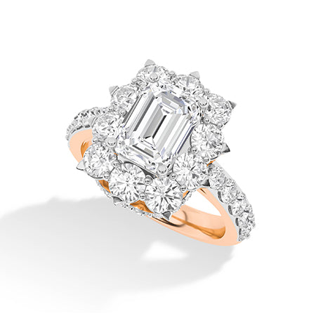 LG Diamond Ring in Rose Gold - Binson Diamonds Antwerp