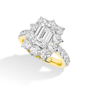 Lab-Grown Diamond Ring in 18K yellow gold, angled view