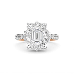 Lab-Grown Diamond Ring in 18K rose gold, overhead view | Binson Diamonds