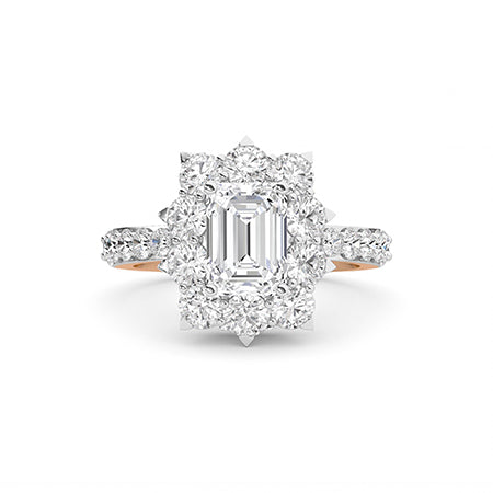 LG Diamond Ring in Rose Gold - Binson Diamonds Antwerp