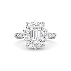 Lab-Grown Diamond Ring in 18K white gold, overhead view