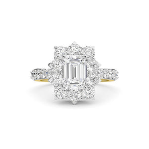 Lab-Grown Diamond Ring in 18K yellow gold, overhead view