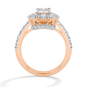 Lab-Grown Diamond Ring in 18K rose gold, front view