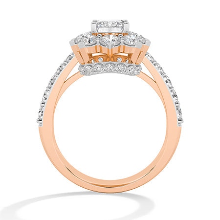 LG Diamond Ring in Rose Gold - Binson Diamonds Antwerp