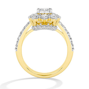 Lab-Grown Diamond Ring in 18K yellow gold, front view