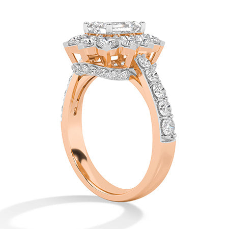 LG Diamond Ring in Rose Gold - Binson Diamonds Antwerp