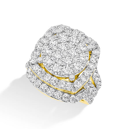 LG Diamond Ring in Yellow Gold - Binson Diamonds Antwerp