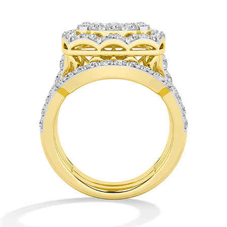 LG Diamond Ring in Yellow Gold - Binson Diamonds Antwerp