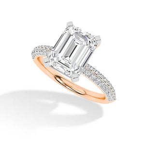 Emerald LG Diamond Ring in Yellow Gold - Binson Diamonds Antwerp