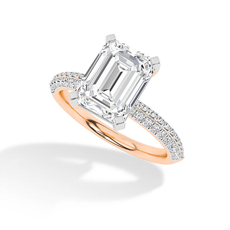 Emerald LG Diamond Ring in Yellow Gold - Binson Diamonds Antwerp