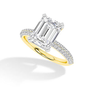 Emerald LG Diamond Ring in Yellow Gold - Binson Diamonds Antwerp