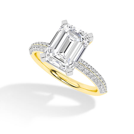 Emerald LG Diamond Ring in Yellow Gold - Binson Diamonds Antwerp