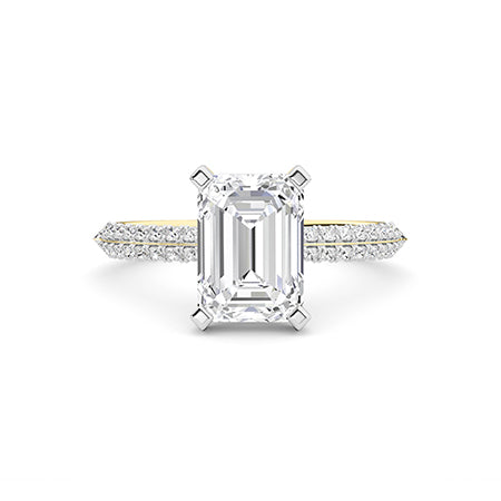 Emerald LG Diamond Ring in Yellow Gold - Binson Diamonds Antwerp