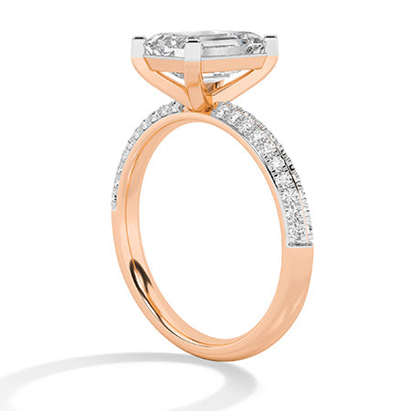 Emerald LG Diamond Ring in Yellow Gold - Binson Diamonds Antwerp