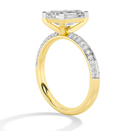 Emerald LG Diamond Ring in Yellow Gold - Binson Diamonds Antwerp
