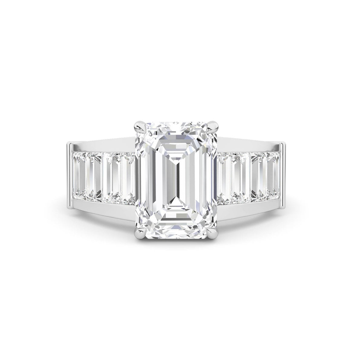 Emerald LG Diamond Ring – MLR00287 - White Gold
