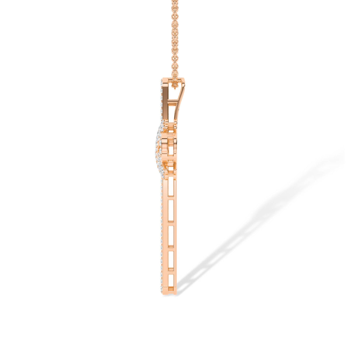 18K Lab-Grown Diamond Pendant – MPT00543 - Rose Gold