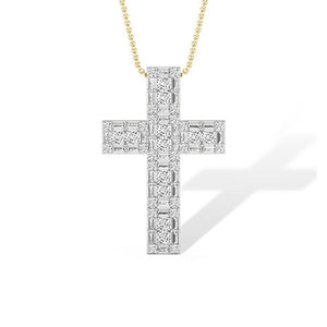 Lab-Grown Diamond Pendant in 18K yellow gold, front view