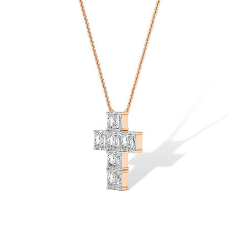 Asscher LG Diamond Pendant in Yellow Gold - Binson Diamonds Antwerp