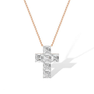 Asscher LG Diamond Pendant in Yellow Gold - Binson Diamonds Antwerp