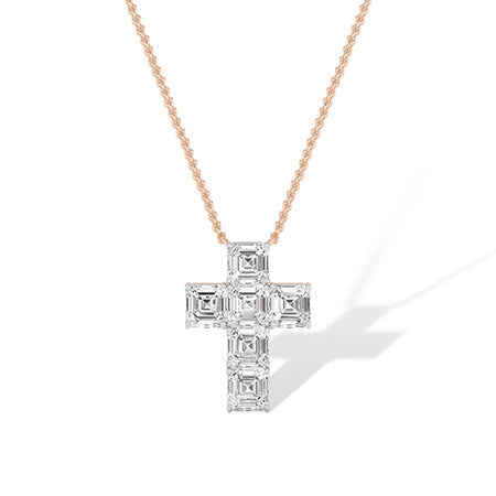 Asscher LG Diamond Pendant in Yellow Gold - Binson Diamonds Antwerp