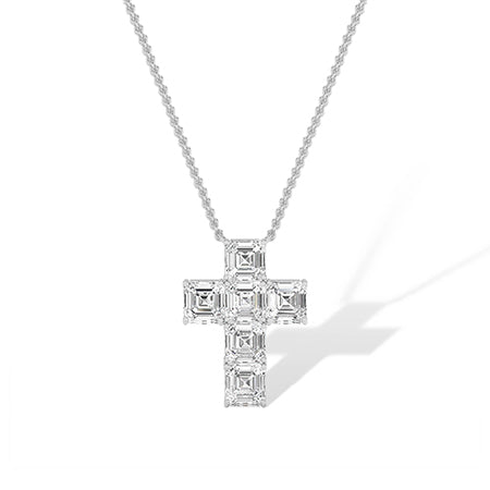 Asscher LG Diamond Pendant in Rose Gold - Binson Diamonds Antwerp