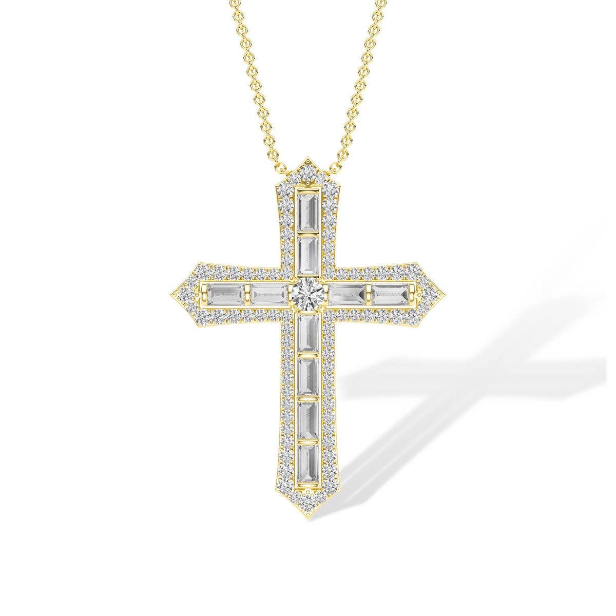 18K Lab-Grown Diamond Necklace – NK61364-3 - Yellow Gold
