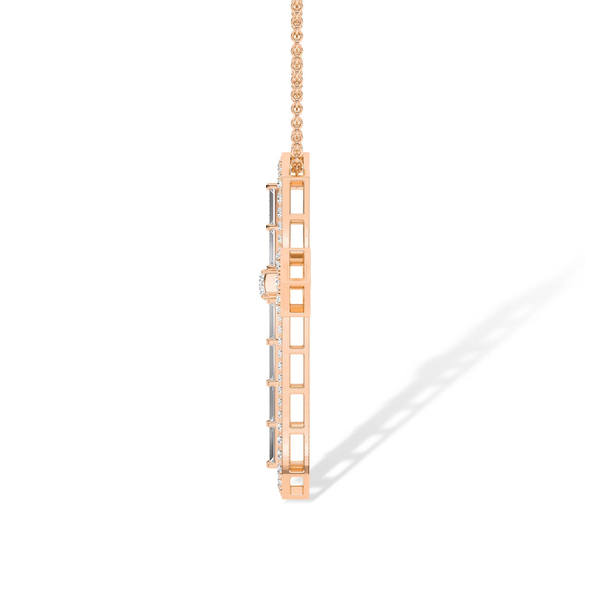 18K Lab-Grown Diamond Necklace – NK61364-3 - Rose Gold
