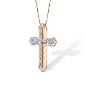 Baguette LG Diamond Pendant in White Gold - Binson Diamonds Antwerp