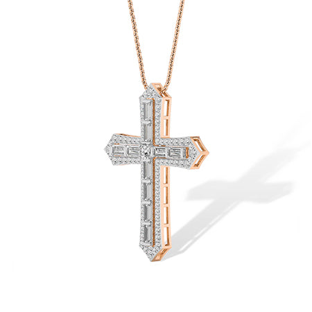 Baguette LG Diamond Pendant in White Gold - Binson Diamonds Antwerp