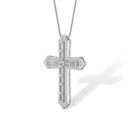 Baguette LG Diamond Pendant in Yellow Gold - Binson Diamonds Antwerp